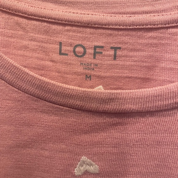 LOFT Crewneck Embroidered Heart Top - Picture 2 of 3